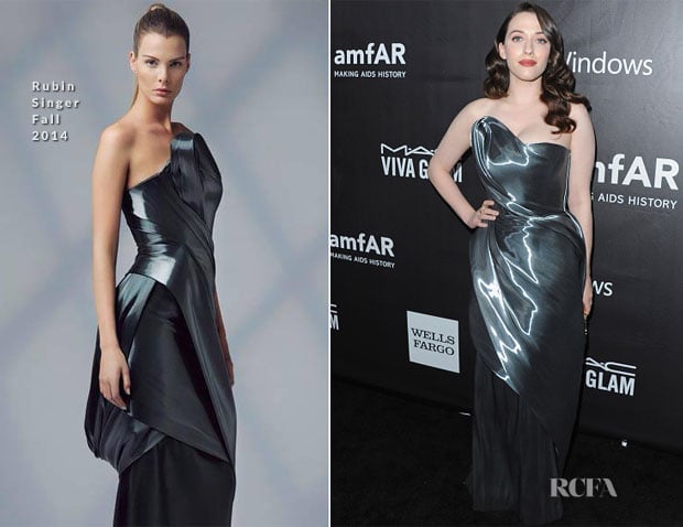 Kat Dennings In Rubin Singer – 2014 amfAR LA Inspiration Gala