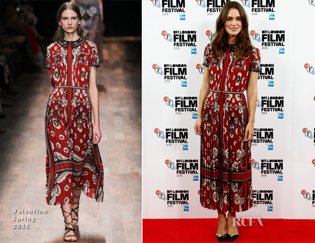 Keira Knightley In Valentino - 'The Imitation Game' London Film Festival Photocall