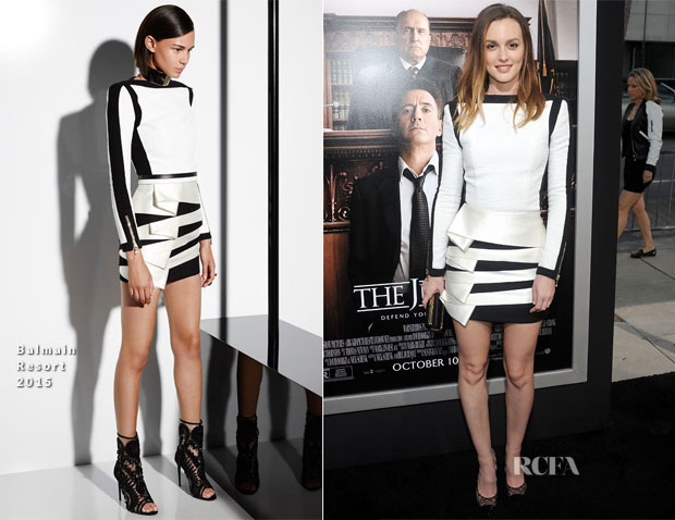 Leighton Meester In Balmain - 'The Judge' LA Premiere