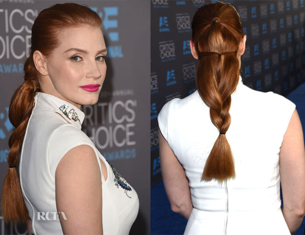 Get The Look Jessica Chastain's Critics’ Choice Awards Loose Braid