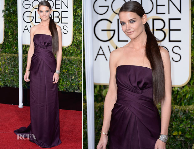 Katie Holmes In Marchesa – 2015 Golden Globe Awards