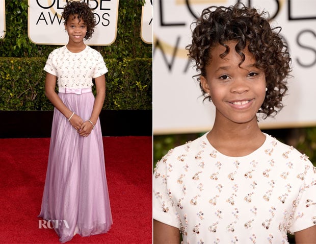 Quvenzhane Wallis In Giorgio Armani – 2015 Golden Globe Awards