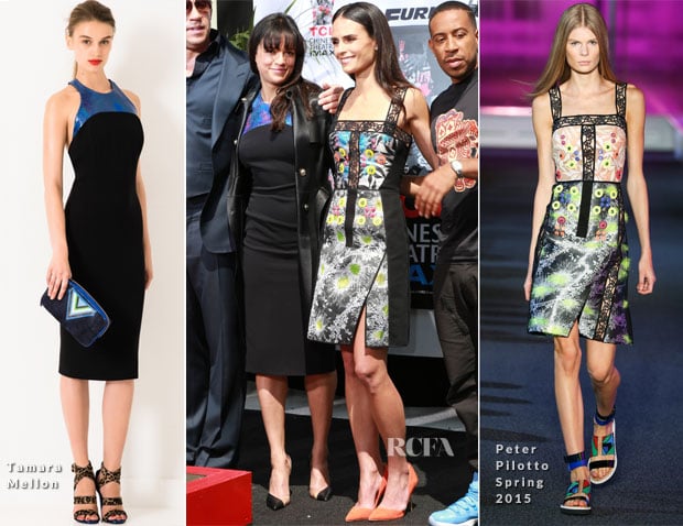 Michelle Rodriguez In Tamara Mellon and Jordana Brewster In Peter Pilotto – Vin Diesel’s Hand & Footprint Ceremony