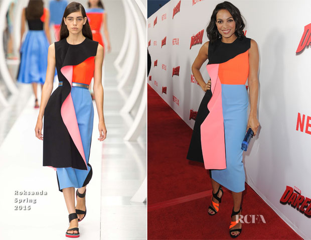 Rosario Dawson In Roksanda - Netflix's 'Marvel's Daredevil' LA Premiere