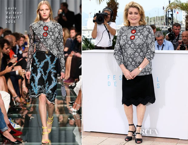 Catherine Deneuve In Louis Vuitton - 'La Tete Haute ('Standing Tall') Cannes Film Festival Photocall