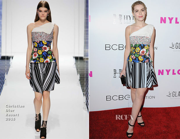 Kiernan Shipka In Christian Dior - NYLON Magazine And BCBGeneration Annual May Young Hollywood Issue Party