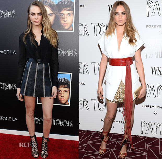 Cara Delevingne In Saint Laurent & Alexandre Vauthier Couture - 'Paper Towns' Live Stream Concert & Screening