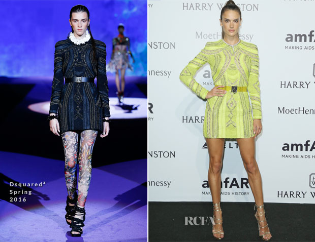 Alessandra Ambrosio In Dsquared² - amfAR Milano 2015