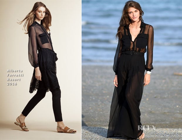 Elisa Sednaoui In Alberta Ferretti - Venice Film Festival Photocall