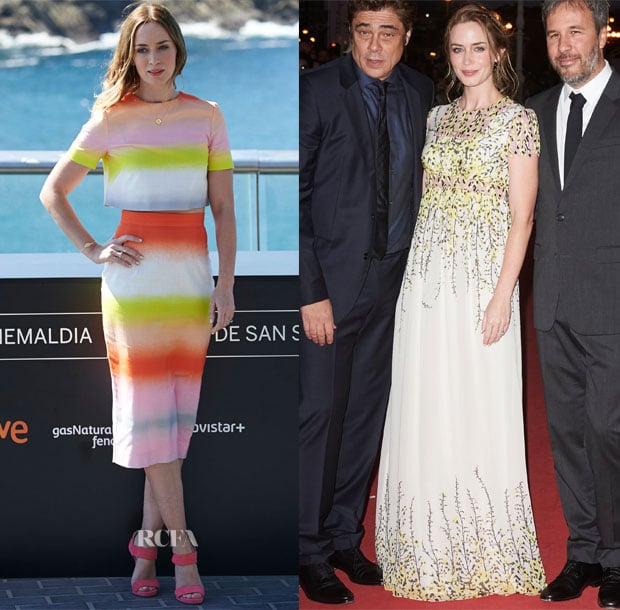 Emily Blunt In Jonathan Saunders & Giambattista Valli - 'Sicario' San Sebastian Film Festival Photocall & Premiere