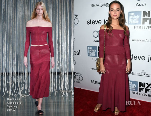 Alicia Vikander In Barbara Casasola – ‘Steve Jobs’ New York Film Festival Premiere