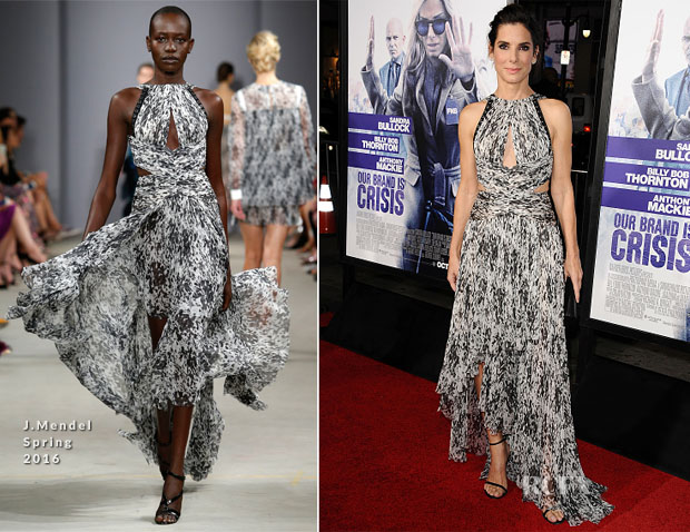 Sandra Bullock In J. Mendel – ‘Our Brand Is Crisis’ LA Premiere