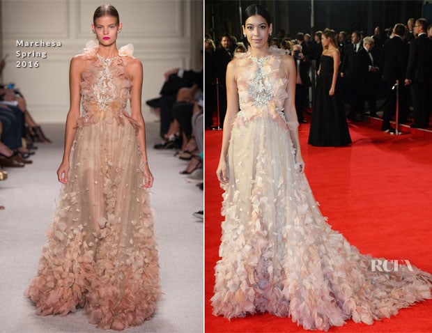 Stephanie Sigman In Marchesa – ‘Spectre’ London Premiere