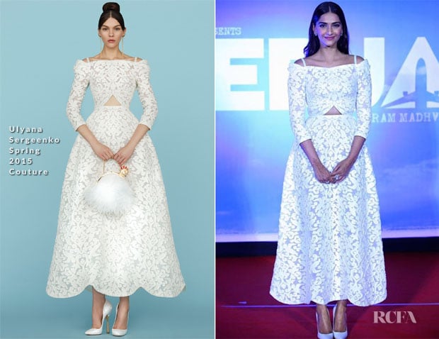 Sonam Kapoor In Ulyana Sergeenko Couture –  ‘Neerja’ Trailer Launch