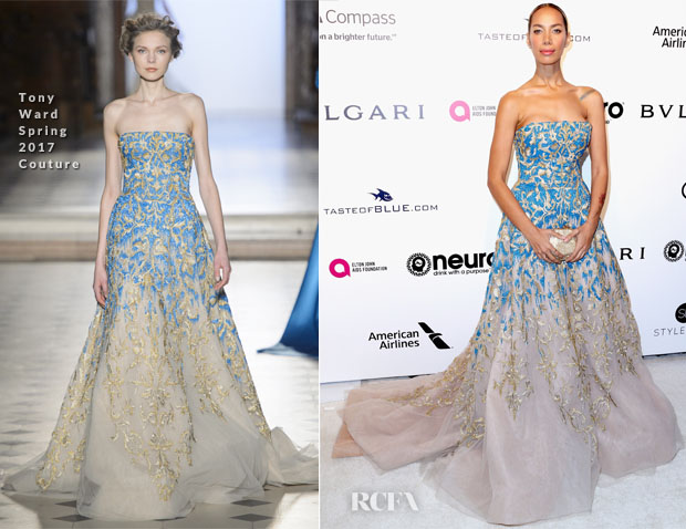 Leona Lewis In Tony Ward Couture - Elton John AIDS Foundation’s Academy ...