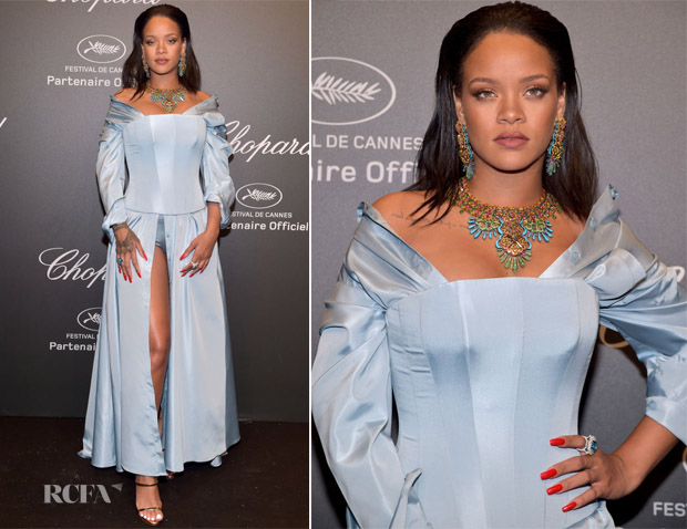 Image of Rihanna (wearing an Adam Selman dress) at arrivals for 2012