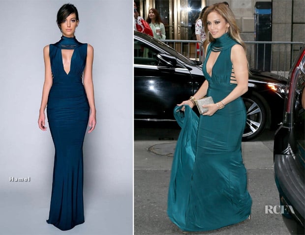 Jennifer Lopez Attends A Friends Wedding With A Rod In A Teal
