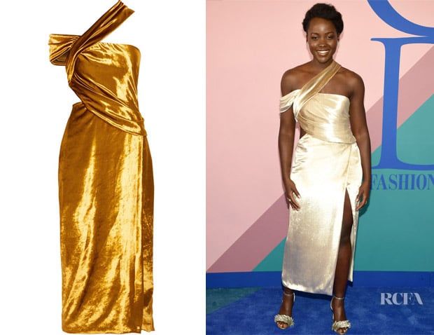 One-Shoulder Cutout Velvet Dress 