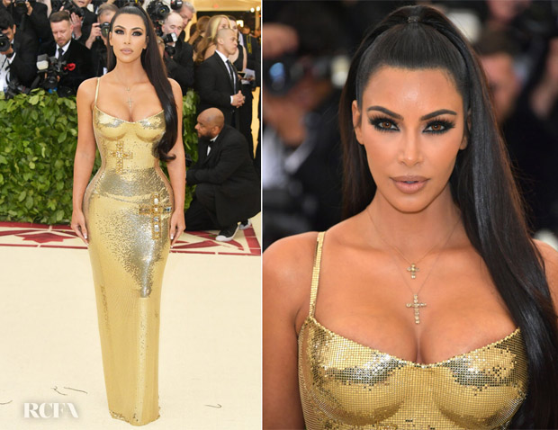 Kim Kardashian In Atelier Versace 2018 Met Gala Red Carpet Fashion Awards