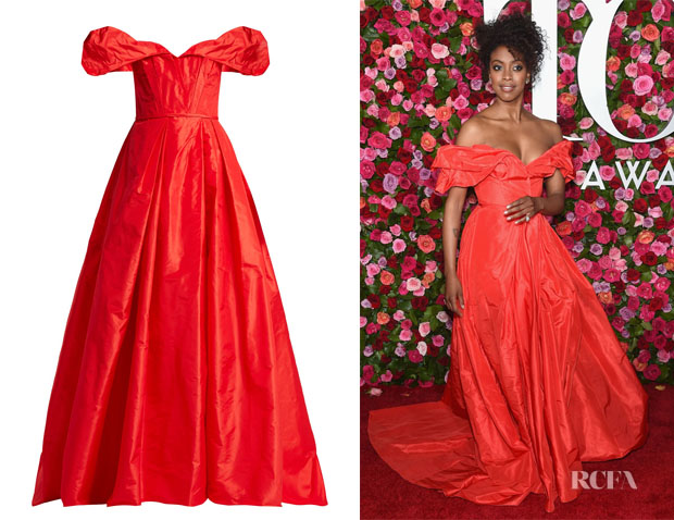 Condola Rashad's Carolina Herrera Off-The-Shoulder Gown