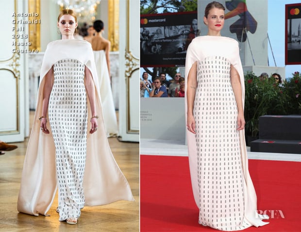 Juli Jakab In Antonio Grimaldi Haute Couture - 'Napszallta' (Sunset) Venice Film Festival Premiere