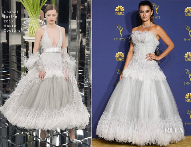 Better View Of Penelope Cruz' Chanel Haute Couture Emmys Gown