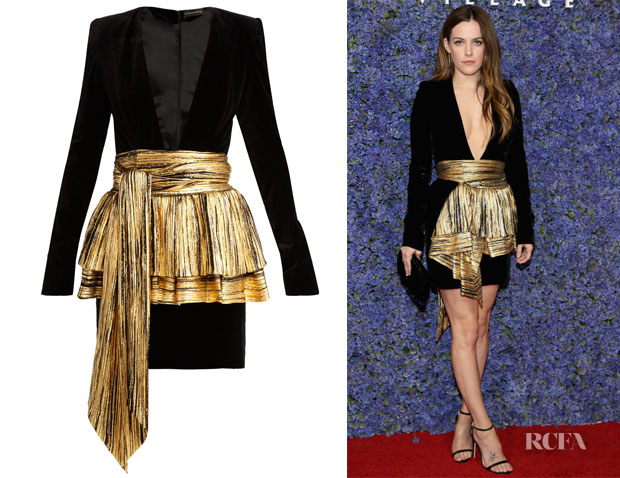 Riley Keough's Alexandre Vauthier Pleated Overlay Dress