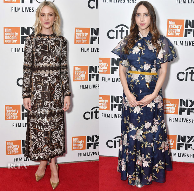 Carey Mulligan In Valentino & Zoe Kazan In Erdem - 'Wildlife' New York Film Festival Premiere