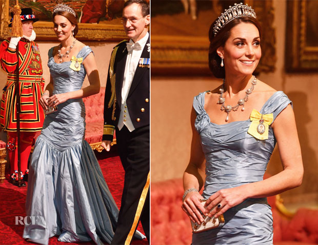 Catherine, Duchess of Cambridge In Alexander McQueen - State Visit Of The King And Queen Of The Netherlands