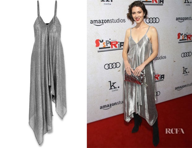 Mary Elizabeth Winstead's Christopher Kane Asymmetric Lamé Dress