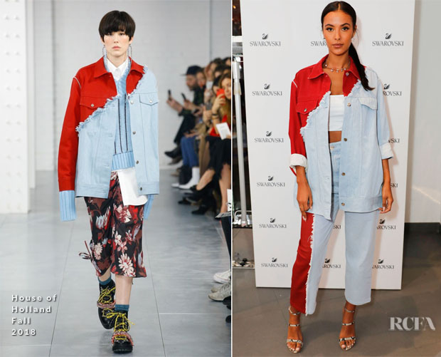 Maya Jama In House of Holland - Swarovski Oxford Street