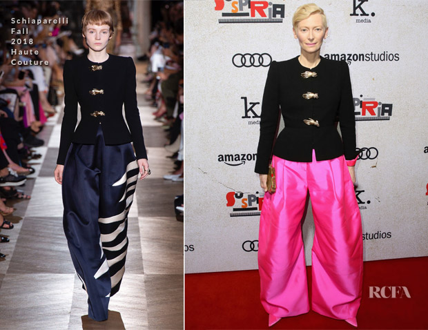 Tilda Swinton In Schiaparelli Haute Couture - ‘Suspiria’ LA Premiere