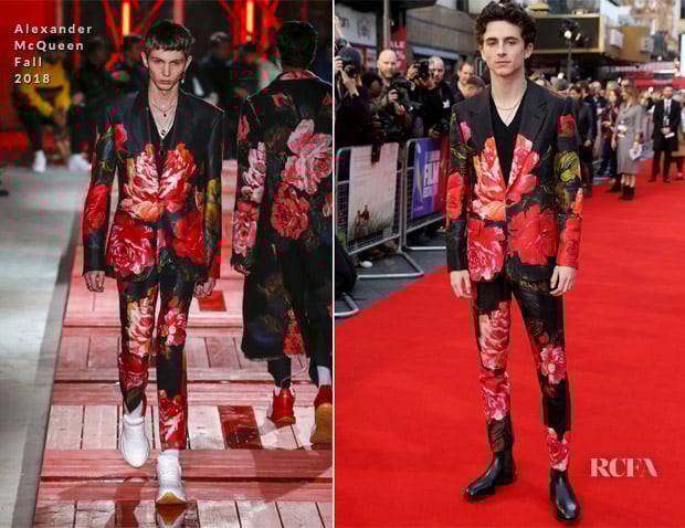 Timothée Chalamet In Alexander McQueen - 'A Beautiful Boy' London Film Festival Premiere