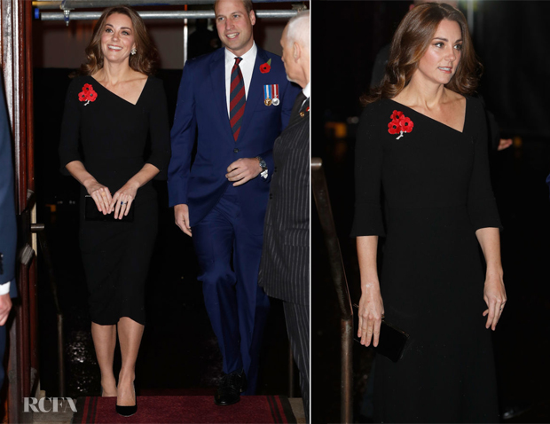 Catherine, Duchess of Cambridge In Roland Mouret & Alexander McQueen - Remembrance Festival & Remembrance Sunday 