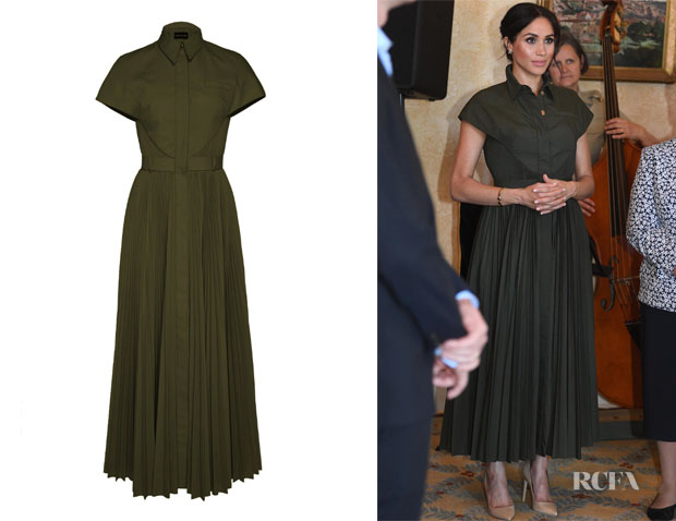 Meghan, Duchess of Sussex's Brandon Maxwell Pleated Poplin Shirt Dress