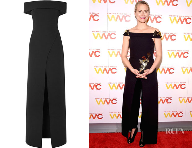 Taylor Schilling's Safiyaa Talia Off-The-Shoulder Wrap-Effect Top