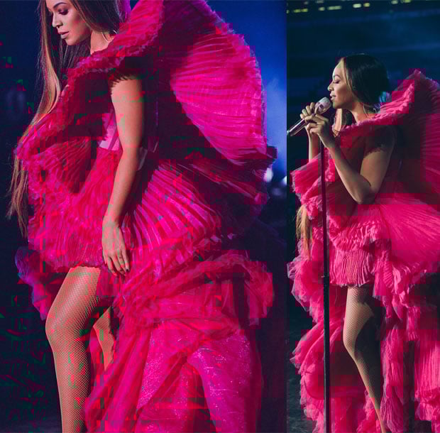 Beyonce Knowles In Atelier Versace, Mary Katrantzou, Balmain & Ashi Studio - Global Citizen Festival Mandela 100 