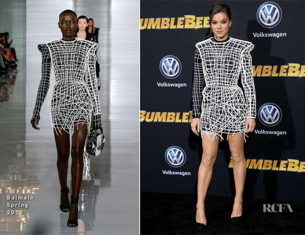 Fashion Blogger Catherine Kallon feature Hailee Steinfeld In Balmain - ‘Bumblebee’ LA Premiere