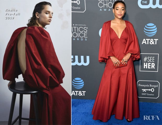 Fashion Blogger Catherine Kallon features Amandla Stenberg In Khaite - 2019 Critics’ Choice Awards