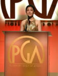 Fashion Blogger Catherine Kallon features Constance Wu In J. Mendel - 2019 Producers Guild Awards