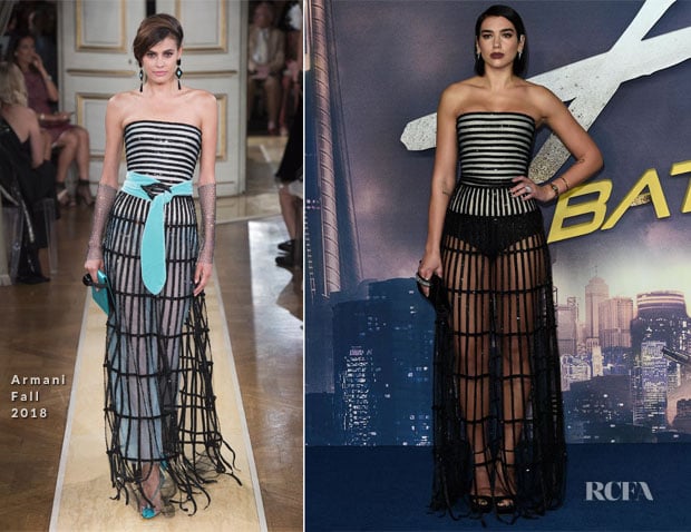 Fashion Blogger Catherine Kallon Features Dua Lipa In Armani Prive - 'Alita Battle Angel' World Premiere