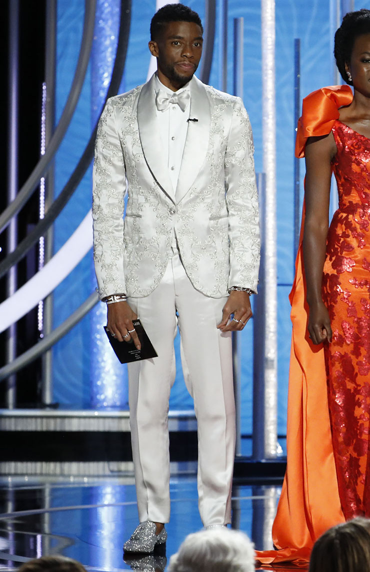 Chadwick Boseman In Atelier Versace –  2019 Golden Globe Awards