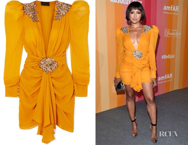 Kat Graham's Dundas Embroidered Chiffon Mini Dress