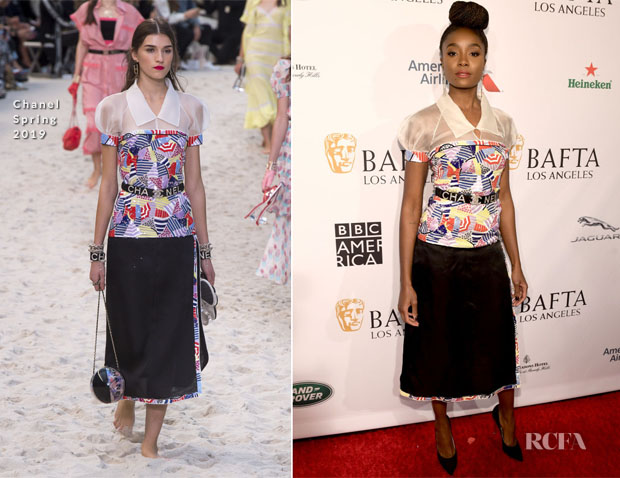 Fashion Blogger Catherine Kallon features Kiki Layne In Chanel - BAFTA Los Angeles Tea Party