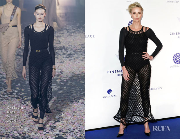 Fashion Blogger Catherine Kallon features Charlize Theron In Christian Dior - Cinema For Peace International Committee & Nominee Dinner