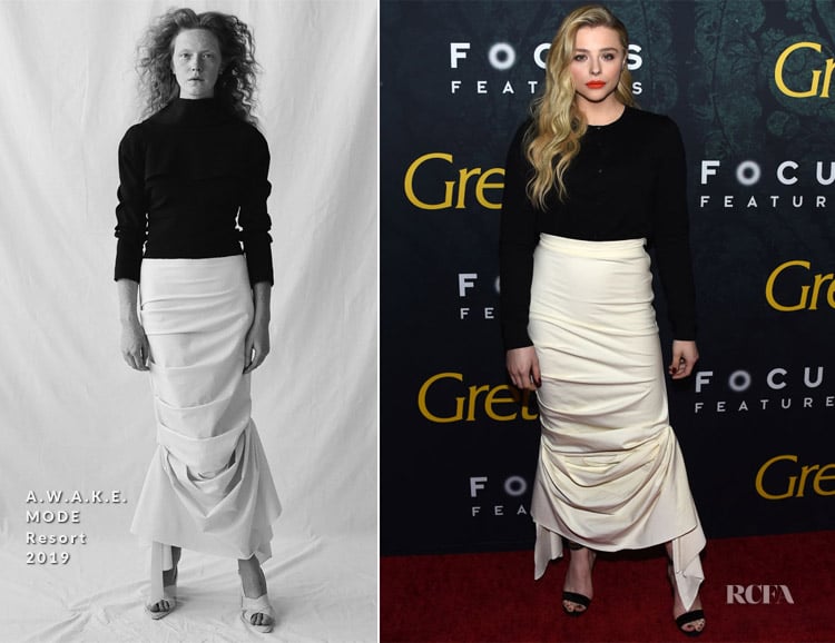 Chloe Grace Moretz In A.W.A.K.E. MODE - Greta' LA Premiere