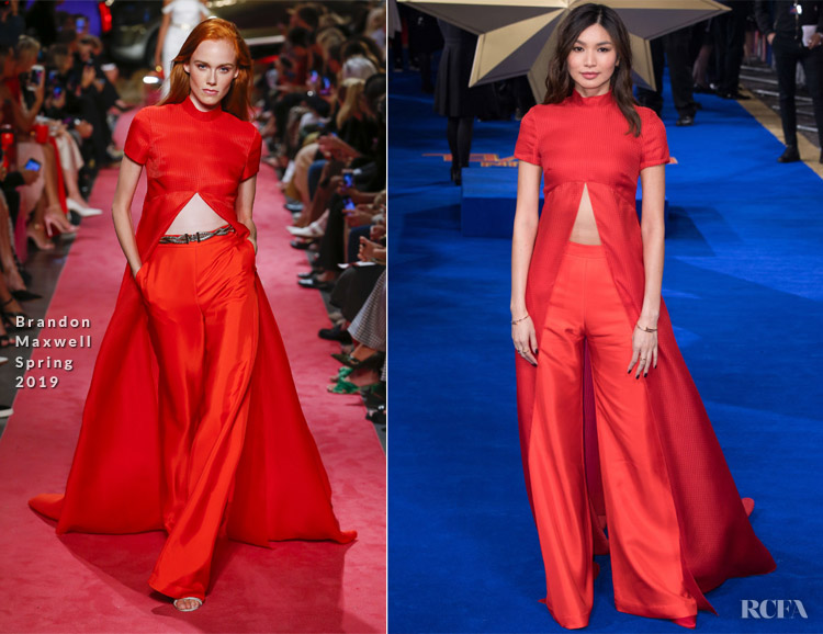 Gemma Chan In Brandon Maxwell - 'Captain Marvel' London Premiere