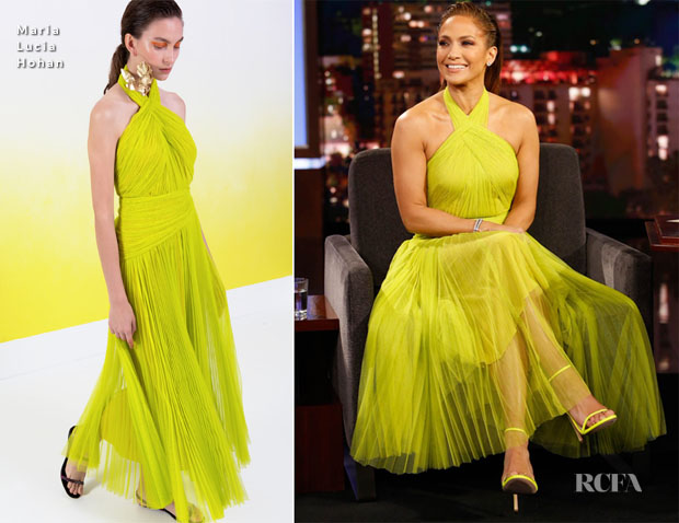 Fashion Blogger Catherine Kallon features Jennifer Lopez In Maria Lucia Hohan - Jimmy Kimmel Live!