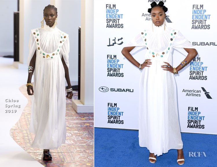 Fashion Blogger Catherine Kallon features Kiki Layne In Chloe - 2019 Film Independent Spirit Awards