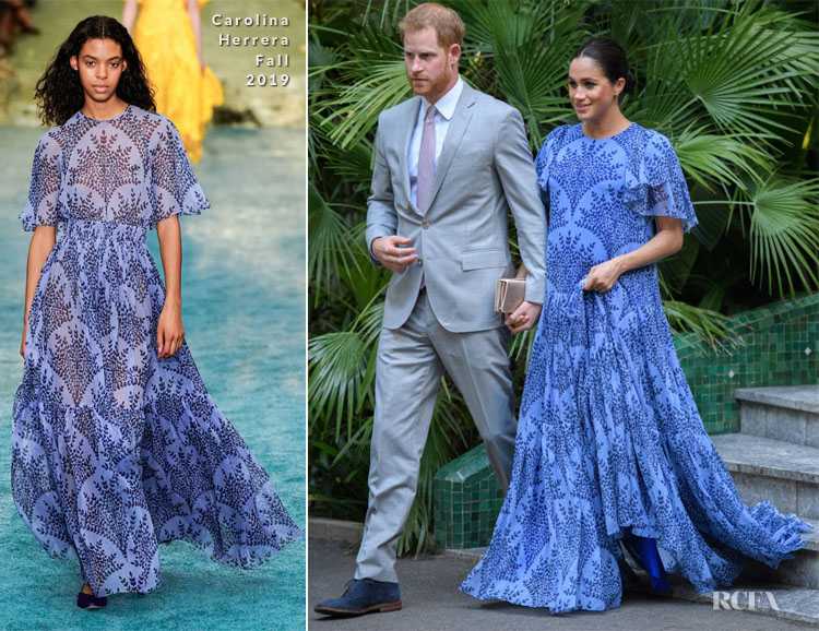 Meghan, Duchess of Sussex In Carolina Herrera -  King Mohammed VI of Morocco Reception